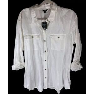 White Men's Button-Front Shirt by (unknown)